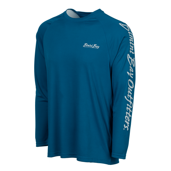 Bimini Bay Outfitters HOOK'M Cabo Crew Polyester Long Sleeve Fishing Shirt  Teal