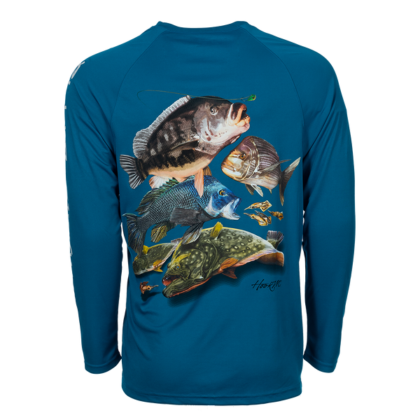 Rising Tide Men's Bimini Long Sleeve Fishing Shirt - Gulf Blue (Small) | by Chesapeake Bay Outfitters